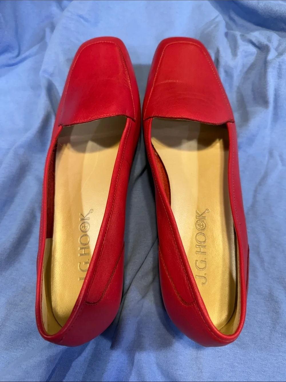 J.G. Hook Red Leather Women's Loafers